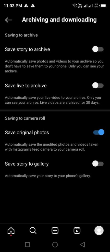 access original photos option